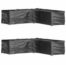 vidaXL 2 db L-alakú kerti bútorhuzat 16 fűzőlyukkal 250x250x70 cm (3155372)