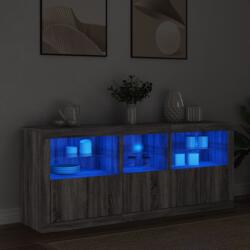 vidaXL szürke sonoma tálalószekrény LED-világítással 162 x 37 x 67 cm (3209000)