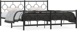 vidaXL fekete fém ágykeret fej- és lábtámlával 183 x 213 cm (376249)