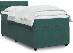vidaXL sötétzöld bársony rugós ágy matraccal 80 x 200 cm (3287599)