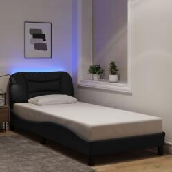 vidaXL fekete szövet ágykeret LED-es matrac nélkül 80x200 cm 80x200 cm (3213664)