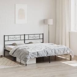 vidaXL fekete fém ágykeret fejtámlával 200 x 200 cm (355274)