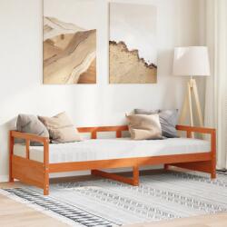 vidaXL viaszbarna tömör fenyőfa kanapéágy matraccal 80 x 200 cm (3321049)