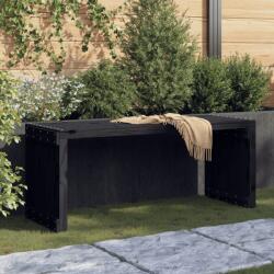 vidaXL fekete tömör fenyőfa kerti pad 212, 5 x 40, 5 x 45 cm (832527)