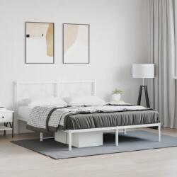 vidaXL fehér fém ágykeret fejtámlával 150 x 200 cm (376277)