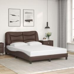 vidaXL barna műbőr ágykeret fejtámlával 120 x 200 cm (3207990)