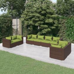 vidaXL 8 részes barna polyrattan kerti ülőgarnitúra párnákkal (3102284) - vidaxl