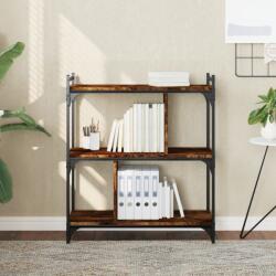 vidaXL 3 szintes füstös tölgy színű fa könyvespolc 76 x 32 x 88 cm (833932) - vidaxl