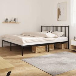 vidaXL fekete fém ágykeret fejtámlával 183 x 213 cm (350869)