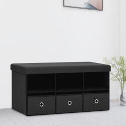 vidaXL fekete összecsukható művászon tárolópad 76x38x38 cm (338804) - vidaxl