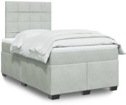 vidaXL világosszürke bársony rugós ágy matraccal 120 x 190 cm (3290858)
