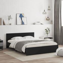 vidaXL fekete ágykeret fejtámlával 140 x 200 cm (3207484) - vidaxl
