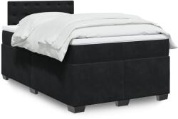 vidaXL fekete bársony rugós ágy matraccal 120 x 200 cm (3286296)