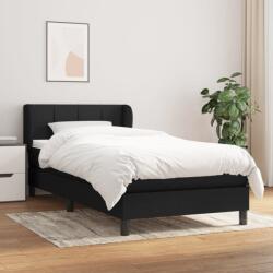 vidaXL fekete szövet rugós ágy matraccal 90x200 cm (3126215)