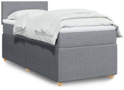 vidaXL világosszürke szövet rugós ágy matraccal 90 x 200 cm (3289632)
