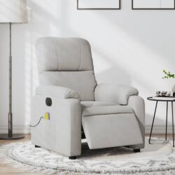 vidaXL világosszürke mikroszálas szövet elektromos fekvő masszázsfotel (3204923)