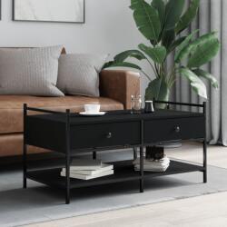vidaXL fekete szerelt fa dohányzóasztal 99 x 50 x 50 cm (833960)