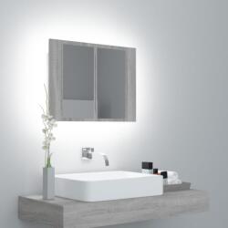 vidaXL szürke sonoma színű szerelt fa tükörszekrény LED-del 60x12x45cm (822842) - vidaxl