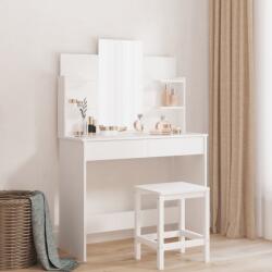 vidaXL fehér fésülködőasztal tükörrel 96x39x142 cm (837574) - vidaxl