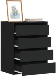vidaXL fekete szerelt fa fiókos sarokszekrény 60 x 41 x 76 cm (852871)