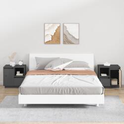 vidaXL 2 db szürke tömör fenyőfa éjjeliszekrény 50 x 34 x 50 cm (814484)