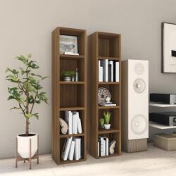 vidaXL 2 db barna tölgy színű szerelt fa CD-szekrény 21 x 16 x 93, 5 cm (815320)