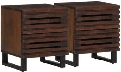 vidaXL 2 db tömör mangófa éjjeliszekrény 40 x 34 x 46 cm (377431)