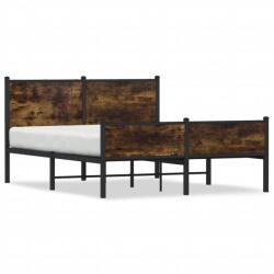 vidaXL füstös tölgy színű fém ágykeret matrac nélkül 140 x 190 cm (4007850)
