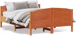 vidaXL viaszbarna tömör fenyőfa ágy matrac nélkül 120 x 190 cm (3216187)