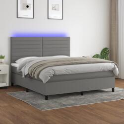 vidaXL sötétszürke szövet rugós és LED-es ágy matraccal 160x200 cm (3134966)