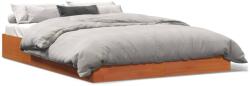 vidaXL viaszbarna tömör fenyőfa ágy matrac nélkül 140 x 190 cm (844826)
