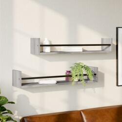 vidaXL 2 db szürke sonoma színű fali polc rúddal 80 x 16 x 14 cm (835442)