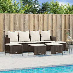 vidaXL 5 részes barna polyrattan kerti ülőgarnitúra párnával (3261558)
