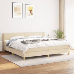 vidaXL krémszínű szövet rugós ágy matraccal 200 x 200 cm (3126674)