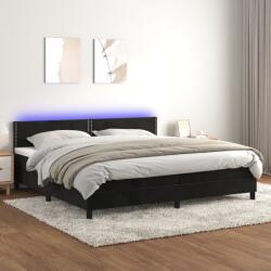 vidaXL fekete bársony rugós és LED-es ágy matraccal 200x200 cm (3134365)