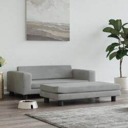 vidaXL világosszürke bársony kutyaágy hosszabbítóval 100 x 50 x 30 cm (172020) - vidaxl