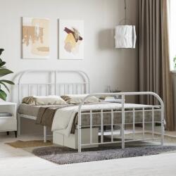 vidaXL fehér fém ágykeret fej- és lábtámlával 120 x 190 cm (353699)