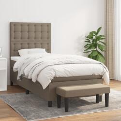 vidaXL tópszínű szövet rugós ágy matraccal 90 x 190 cm (3136881)