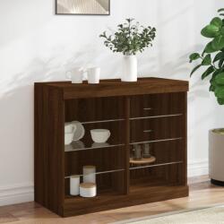 vidaXL barna tölgy színű tálalószekrény LED-ekkel 81 x 37 x 67 cm (836706) - vidaxl