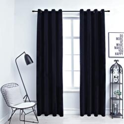 vidaXL 2 db fekete bársony sötétítőfüggöny gyűrűkkel 140 x 225 cm (134489)