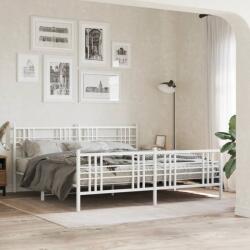 vidaXL fehér fém ágykeret fej- és lábtámlával 200x200 cm (376398) - vidaxl