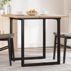 vidaXL tömör fenyőfa és acél étkezőasztal O-vázzal 90x90x75, 5 cm (3282740)