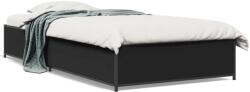 vidaXL fekete szerelt fa és fém ágykeret 75 x 190 cm (845121)
