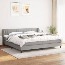 vidaXL világosszürke szövet rugós ágy matraccal 200 x 200 cm (3126429)