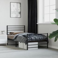 vidaXL fekete fém ágykeret fej- és lábtámlával 80 x 200 cm (352328)
