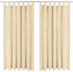 vidaXL 2 db bézs mikroszatén függöny karikákkal 140 x 175 cm (132216)