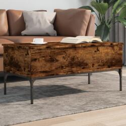 vidaXL füstös tölgy szerelt fa és fém dohányzóasztal 100 x 50 x 45 cm (845413)