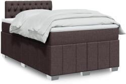 vidaXL sötétbarna szövet rugós ágy matraccal 120 x 200 cm (3289345)