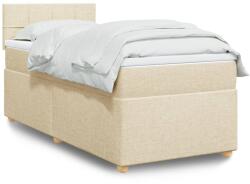 vidaXL krémszínű szövet rugós ágy matraccal 80 x 200 cm (3286512)
