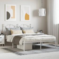 vidaXL fehér fém ágykeret fejtámlával 150 x 200 cm (353490)
